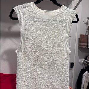 Club Monaco Textured White Knit Top